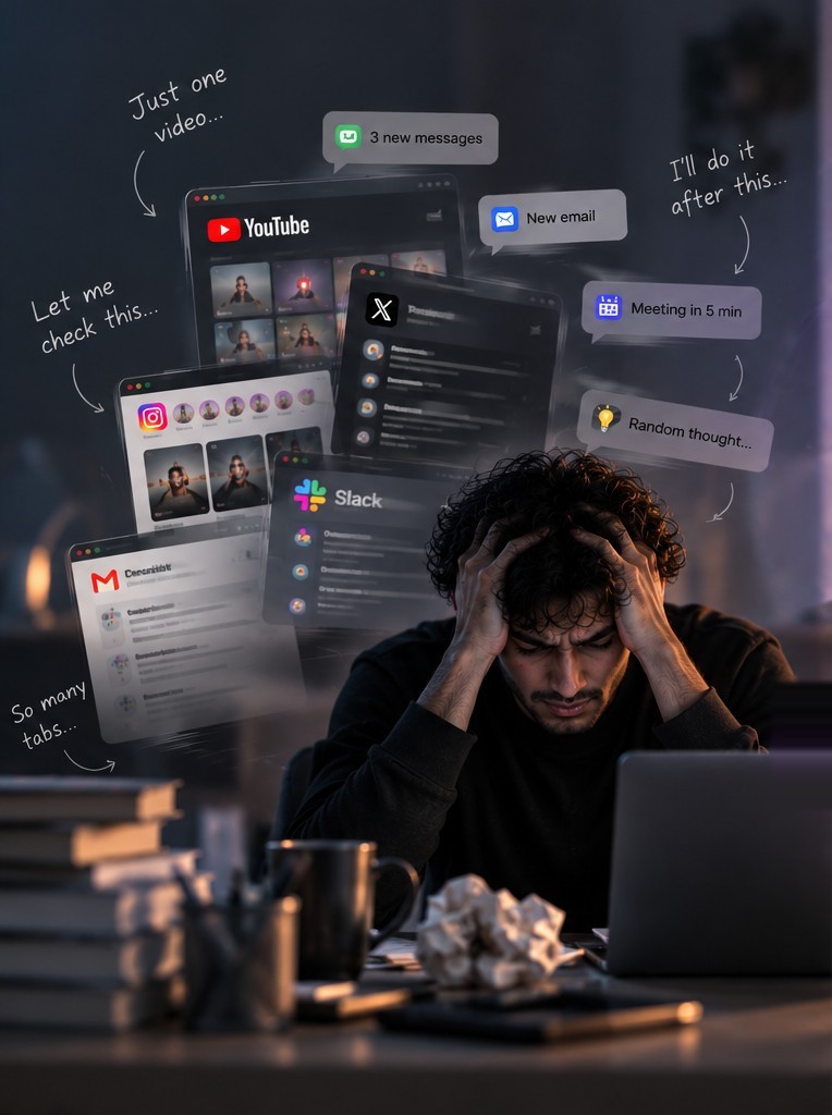 Without Still: distracted by tabs and notifications